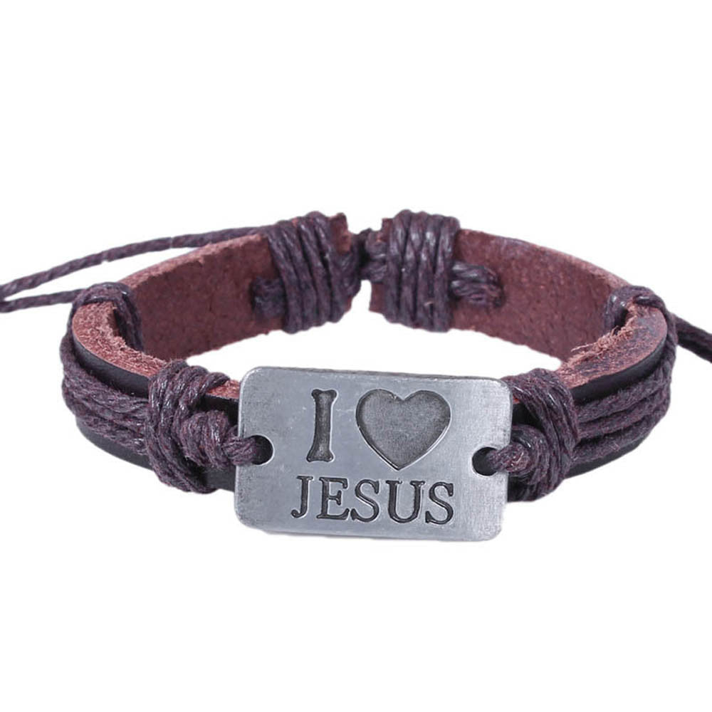Alloy Bracelet Leather Bracelet Brown